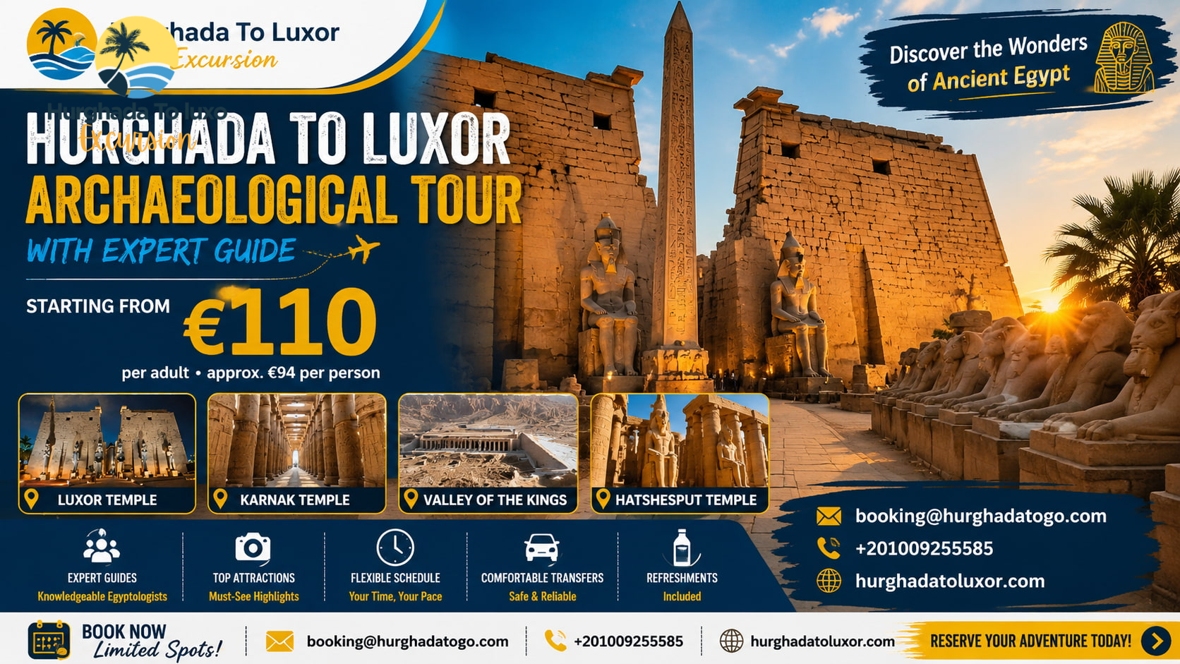 Hurghada to Luxor Archaeological Tour with Expert Guide