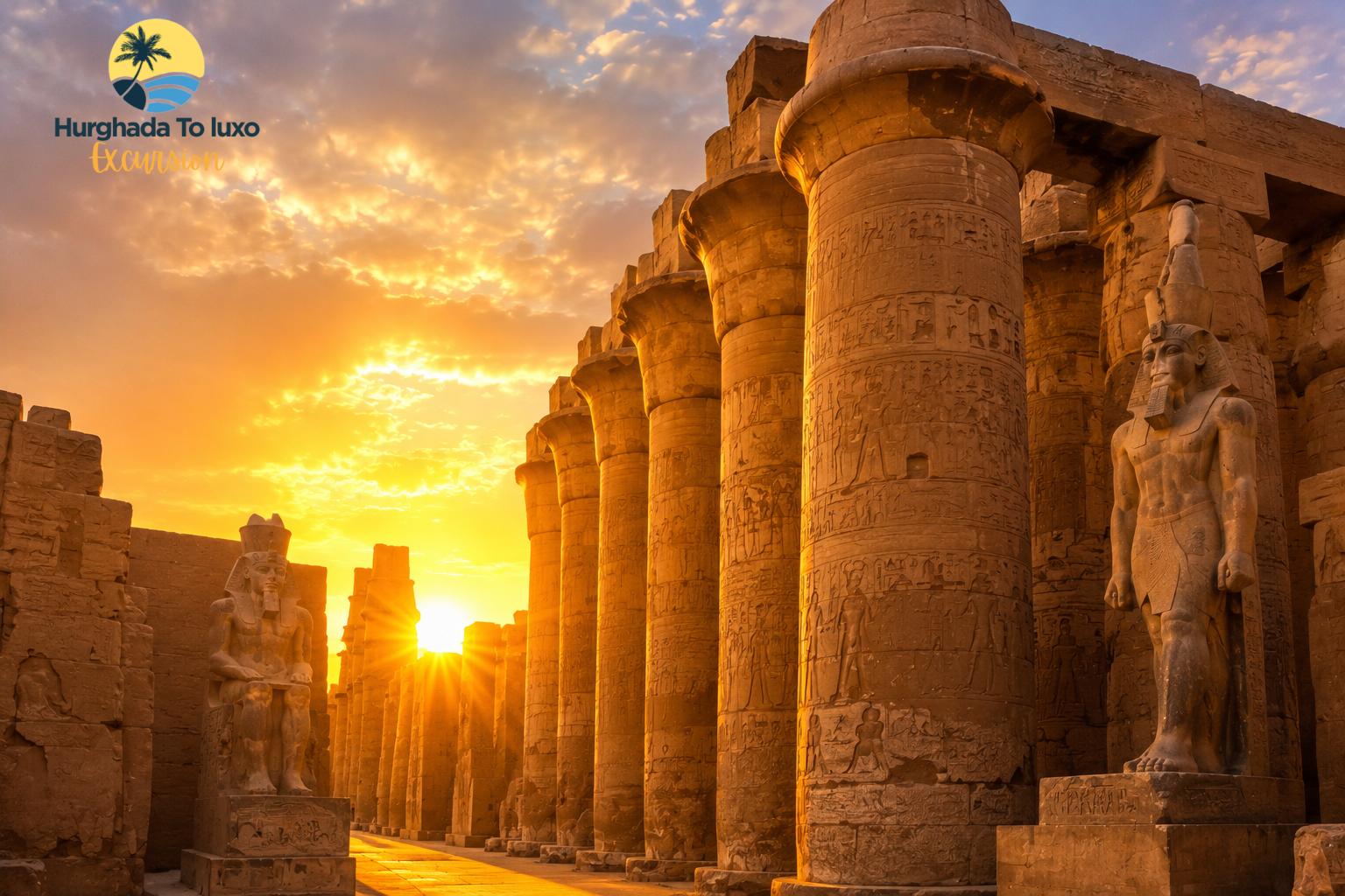 Sunrise Over Karnak Temple Columns