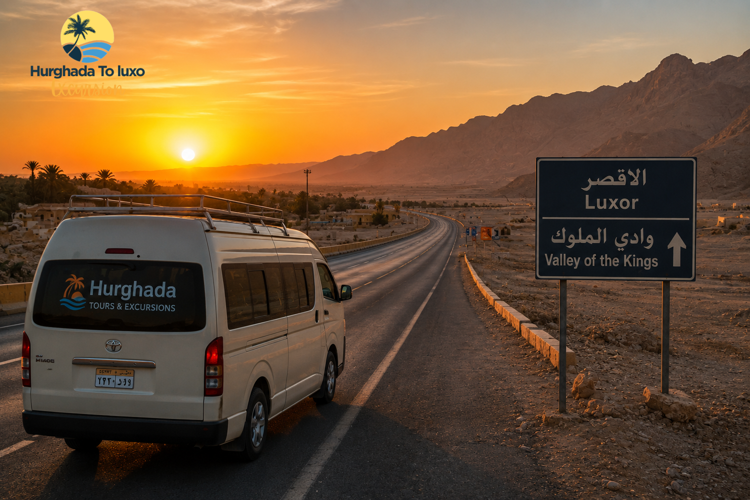 Sunrise departure from Hurghada toward the Valley of the Kings