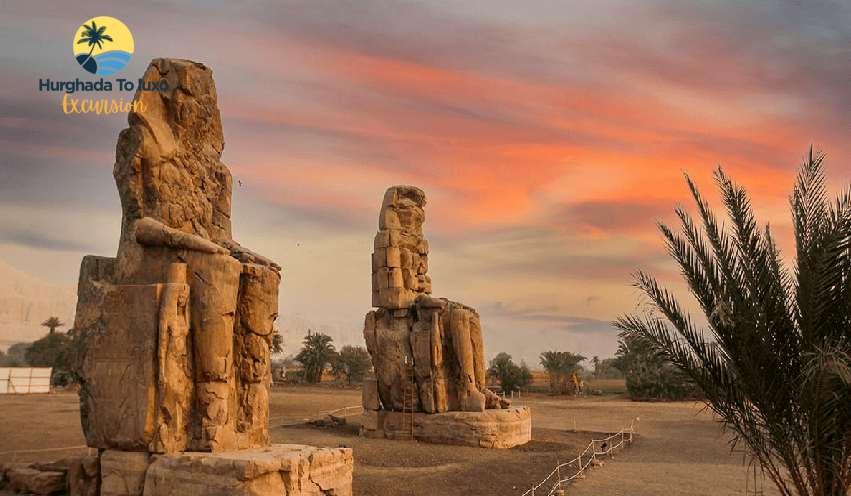 Sunrise over the Colossi of Memnon, West Bank Luxor