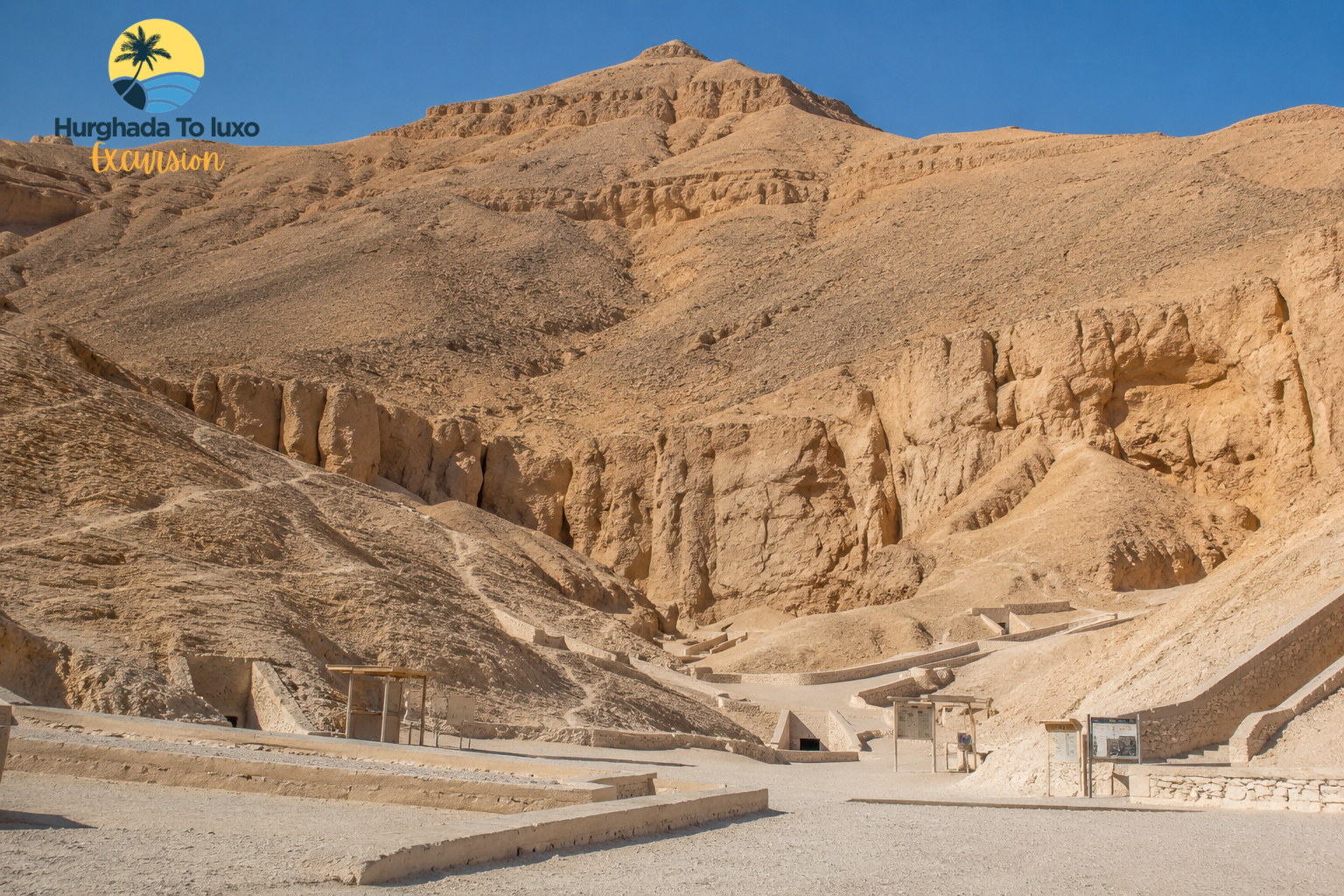The arid limestone hills of the Valley of the Kings, West Bank Luxor