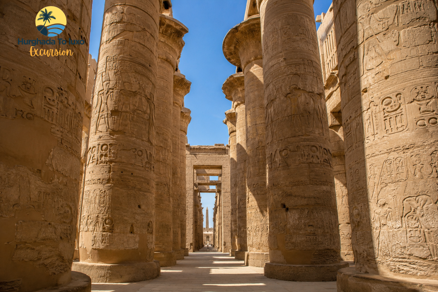 Image: The hypostyle hall of Karnak Temple with towering columns