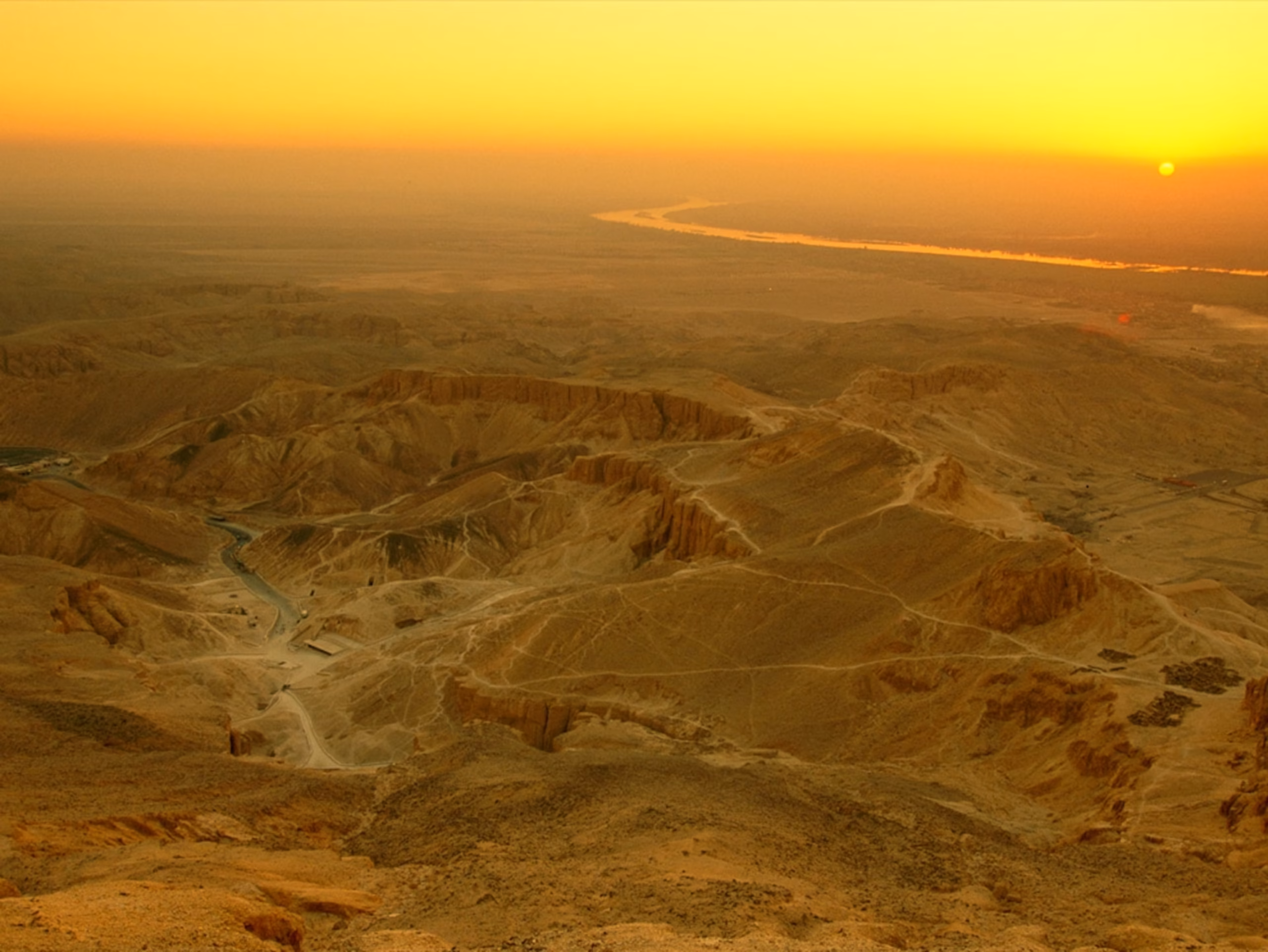Sunrise over the Nile and Valley of the Kings, Luxor