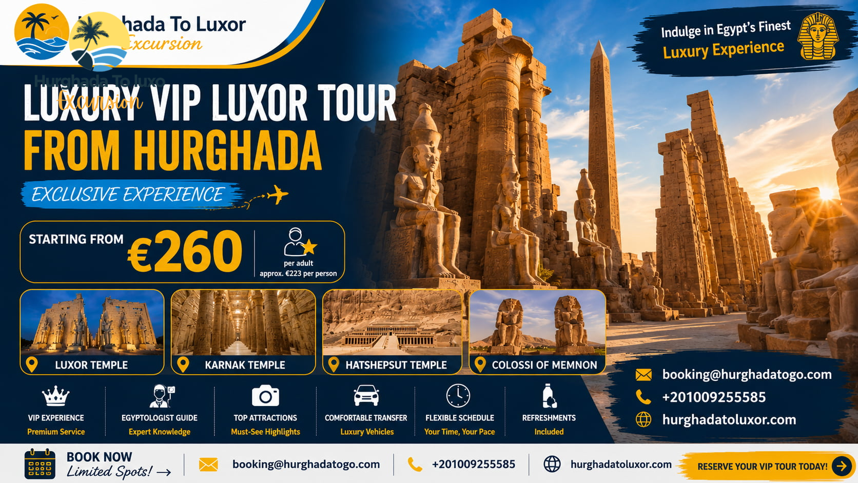 Luxury VIP Luxor Tour from Hurghada Exclusive Experience
